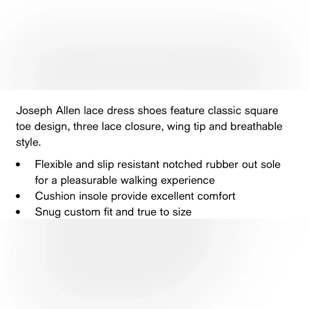Joesph Allen- Youth Black,‎ Lace Dress Shoes- Size: 10, Pre-Owned